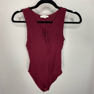 L.A. Hearts Wine Tanktop Sleeveless Bodysuit